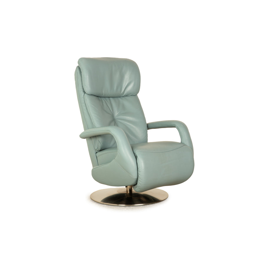 Himolla Easyswing leather armchair blue grey turquoise manual function