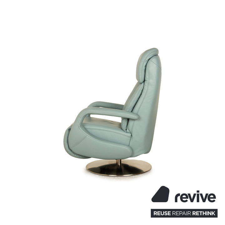 Himolla Easyswing leather armchair blue grey turquoise manual function