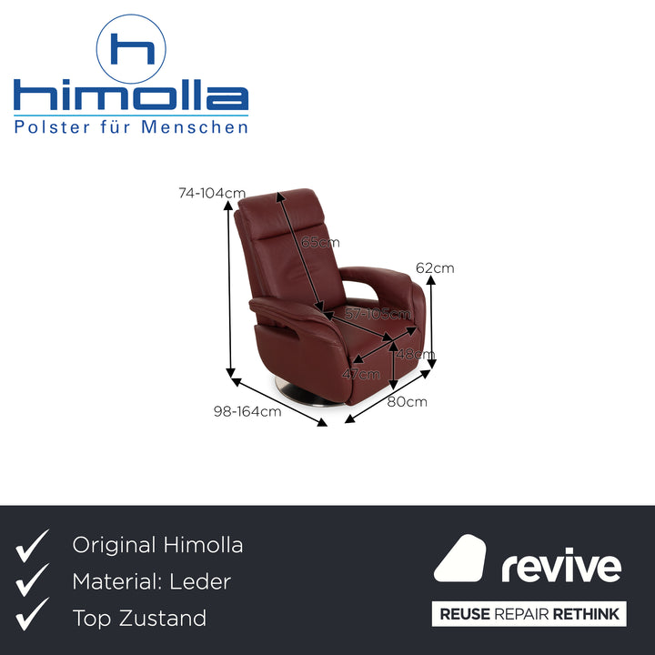 Himolla Easyswing Leather Armchair Red manual function