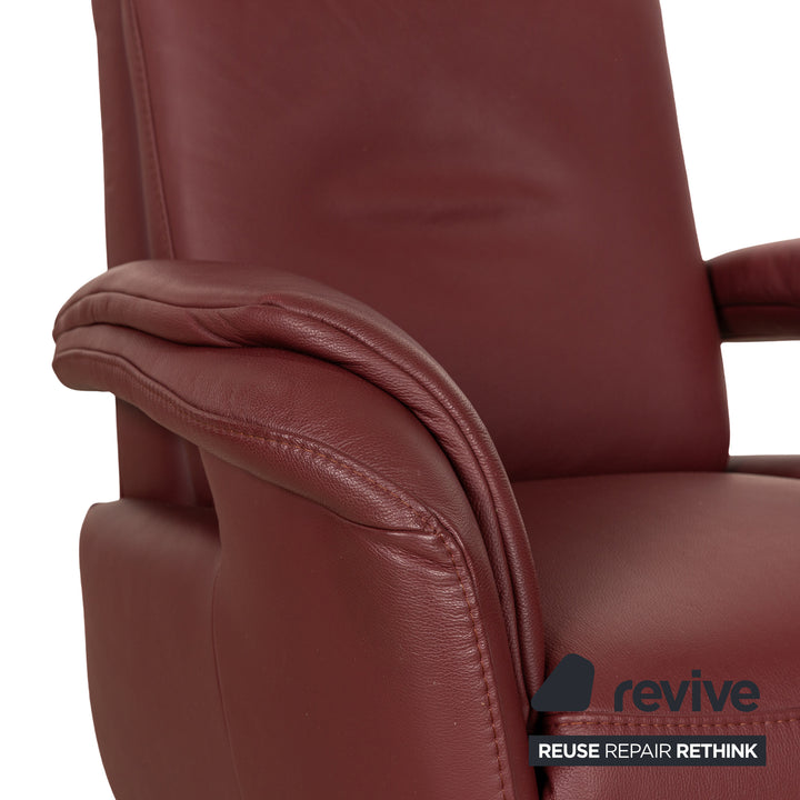 Himolla Easyswing Leather Armchair Red manual function