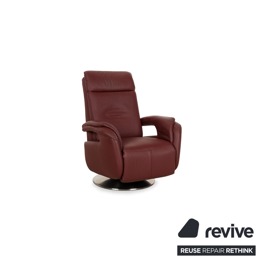 Himolla Easyswing Leather Armchair Red manual function