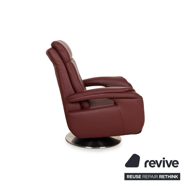 Himolla Easyswing Leather Armchair Red manual function