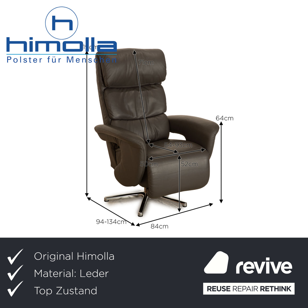 Himolla Easyswing Leather Armchair Black manual function size XL