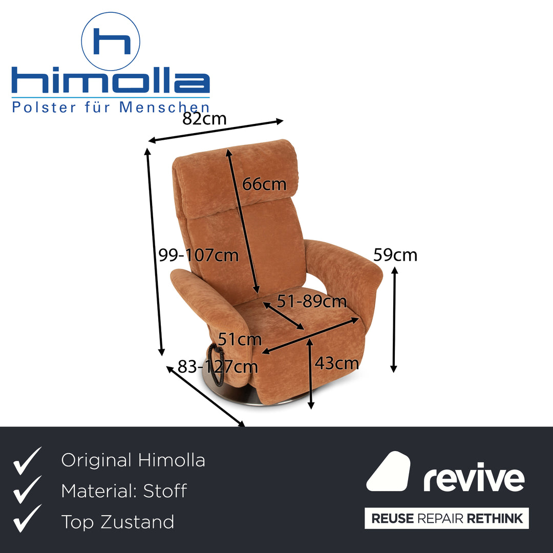 Himolla Easyswing fabric armchair brown electric function