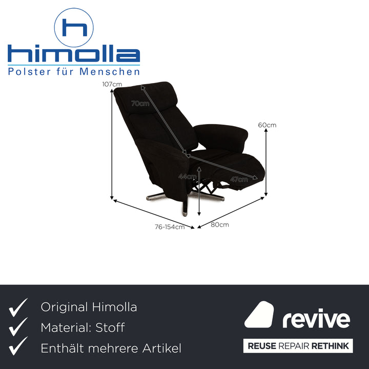 Himolla Easyswing fabric armchair set anthracite manual function