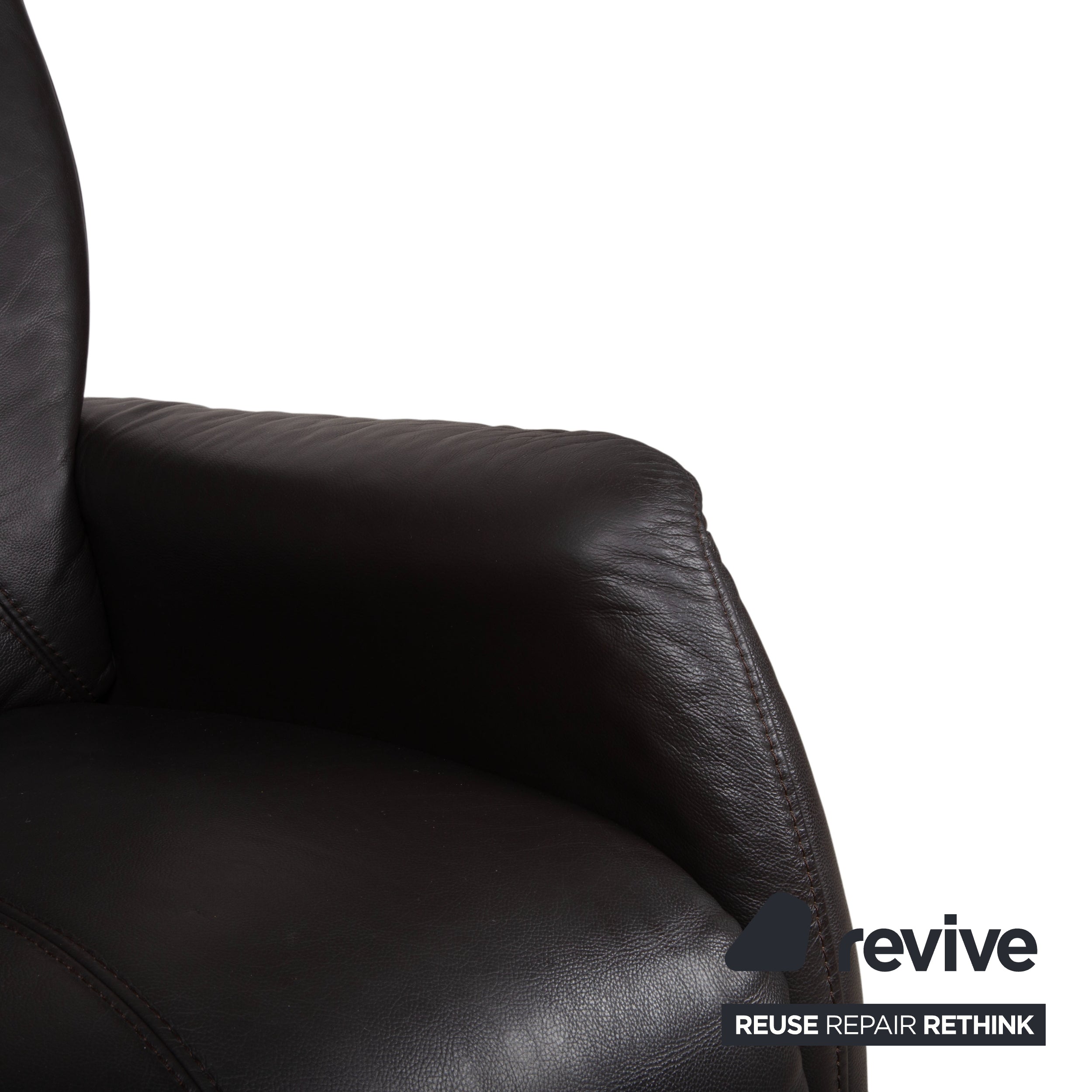 Himolla Garnitur 4571 Cumuly Leder Dreisitzer Sessel Anthrazit Grau Sofa Couch manuelle Funktion Relaxfunktion