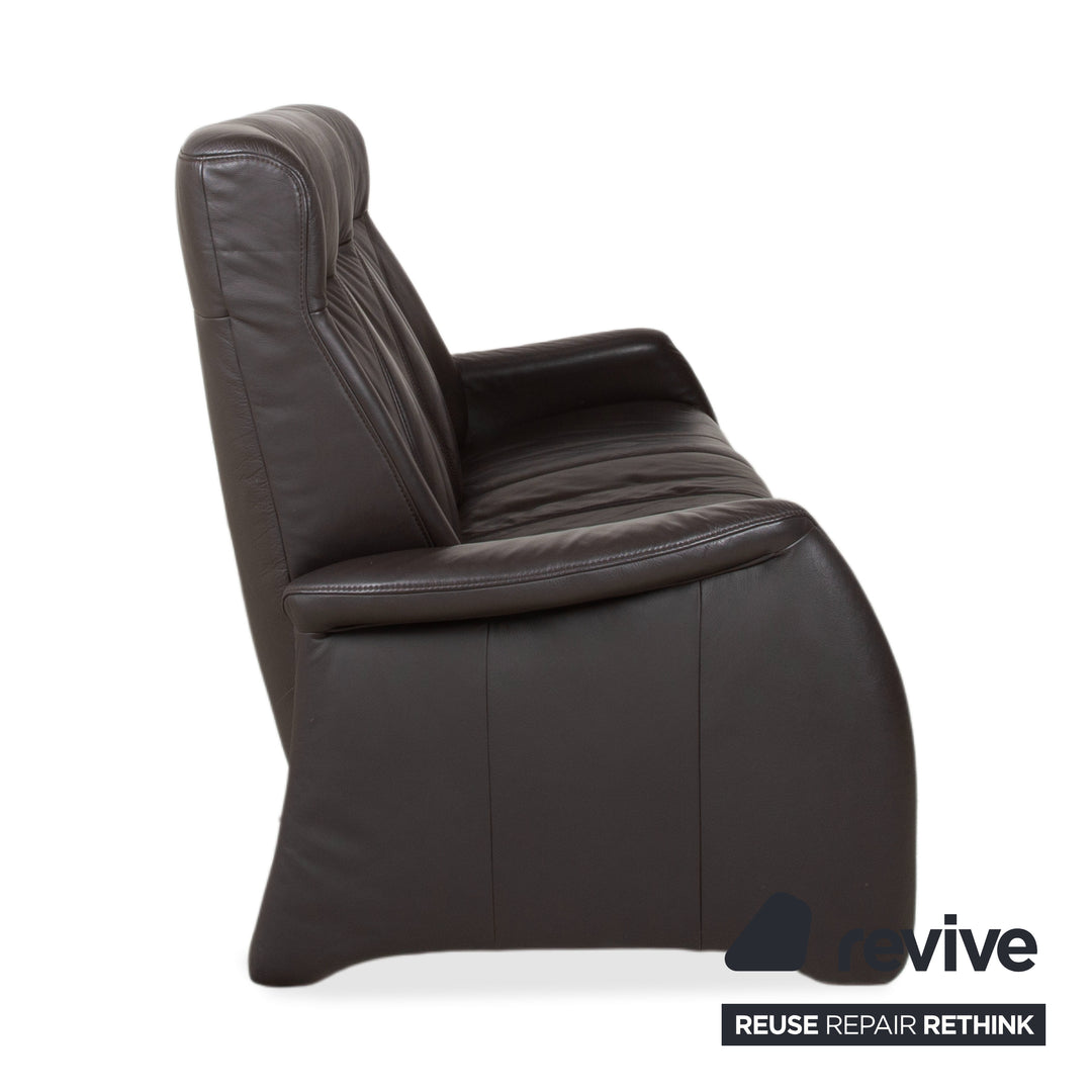 Himolla Garnitur 4571 Cumuly Leder Dreisitzer Sessel Anthrazit Grau Sofa Couch manuelle Funktion Relaxfunktion