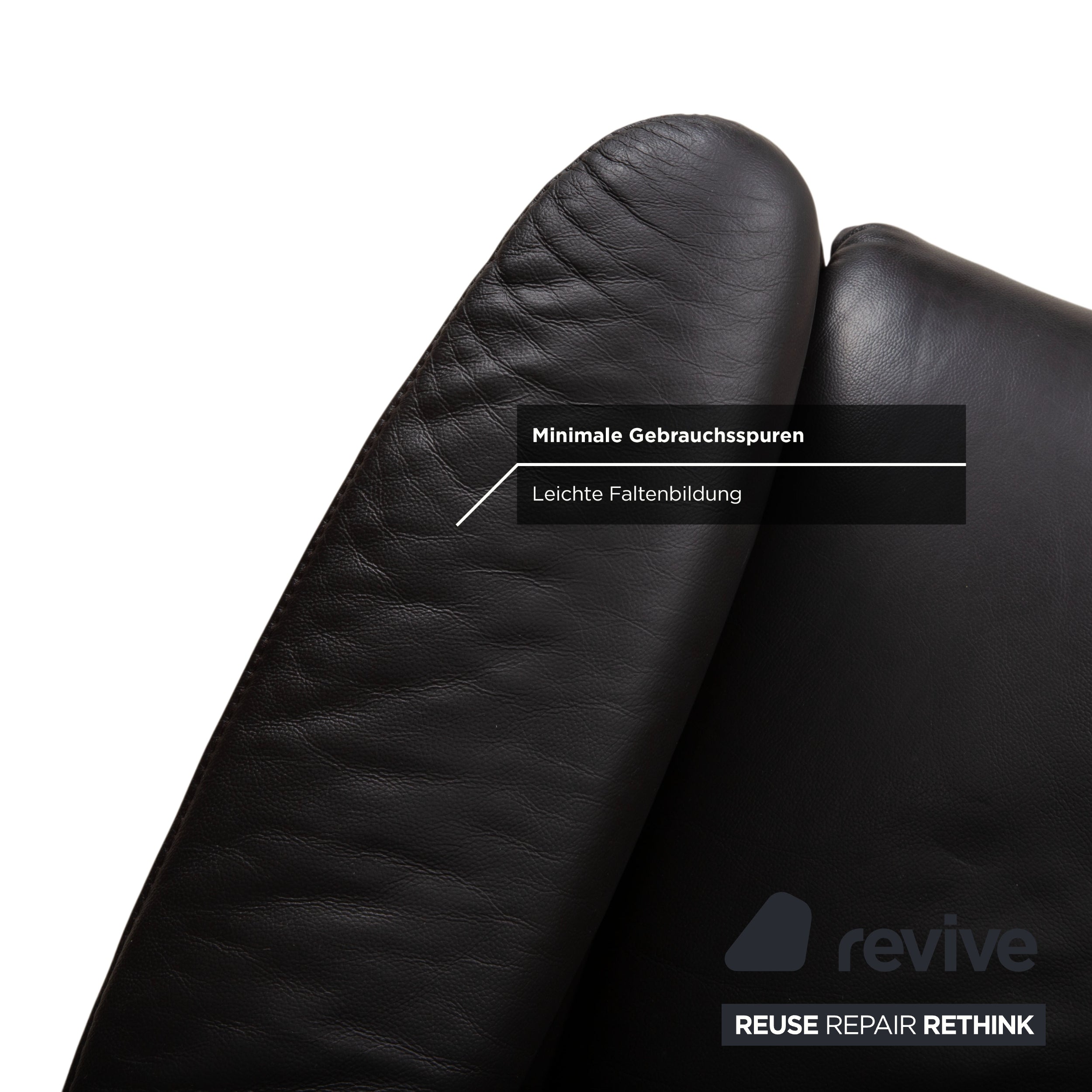 Himolla Suite 4571 Cumuly Leather Three-Seater Armchair Anthracite Grey Sofa Couch Manual Recliner Function
