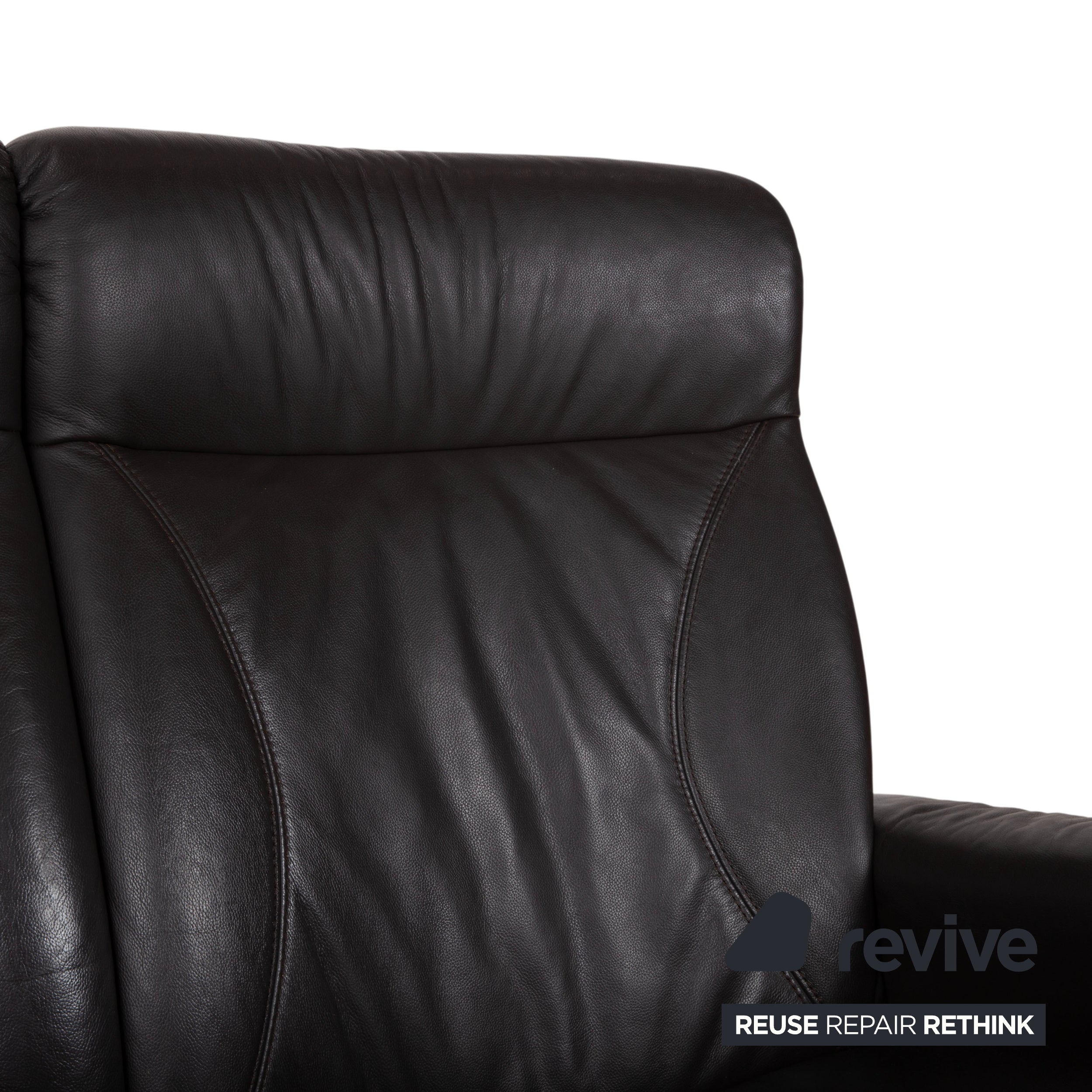 Himolla Suite 4571 Cumuly Leather Three-Seater Armchair Anthracite Grey Sofa Couch Manual Recliner Function