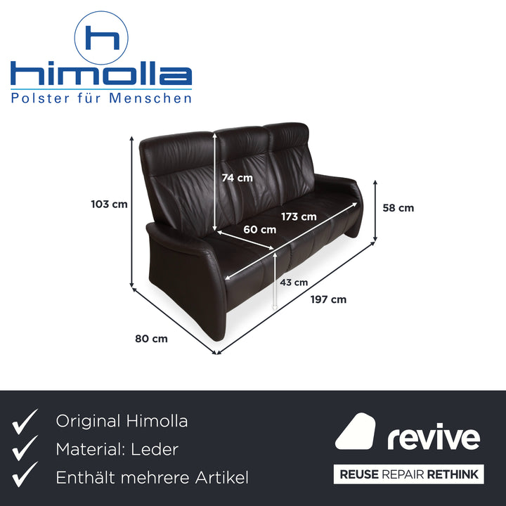 Himolla Garnitur 4571 Cumuly Leder Dreisitzer Sessel Anthrazit Grau Sofa Couch manuelle Funktion Relaxfunktion