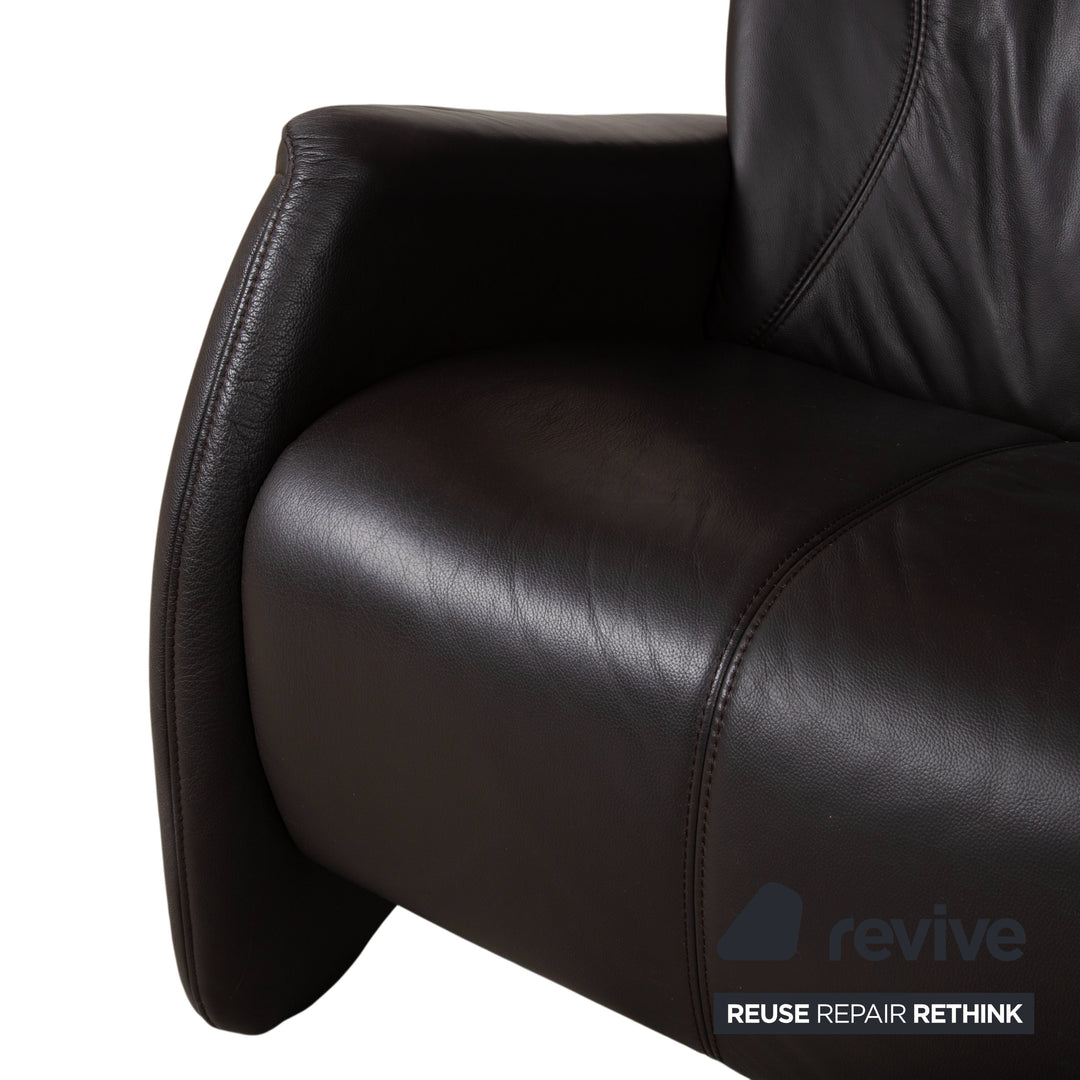 Himolla Garnitur 4571 Cumuly Leder Dreisitzer Sessel Anthrazit Grau Sofa Couch manuelle Funktion Relaxfunktion