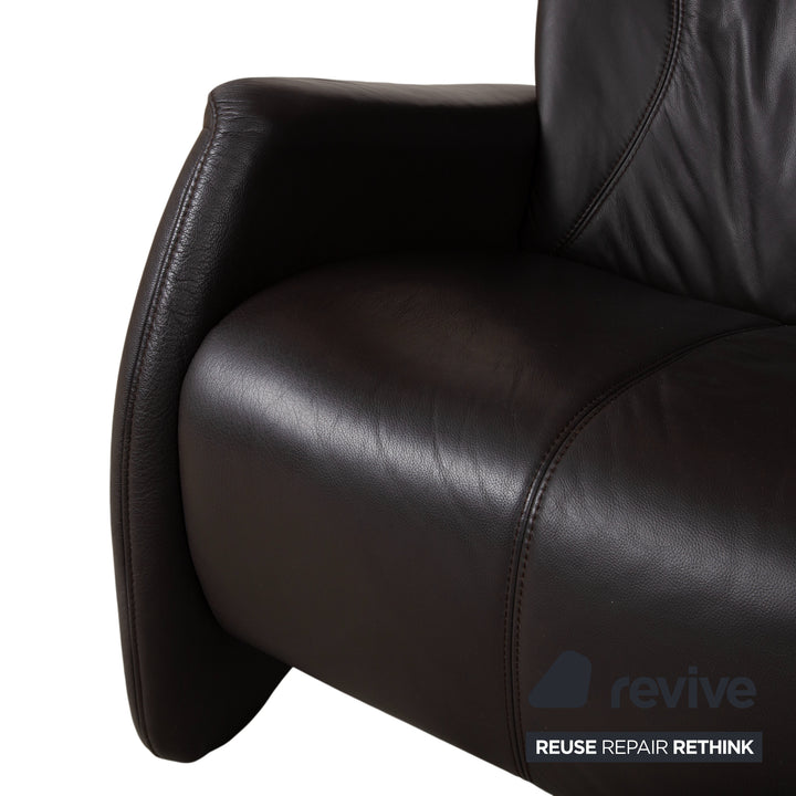 Himolla Garnitur 4571 Cumuly Leder Dreisitzer Sessel Anthrazit Grau Sofa Couch manuelle Funktion Relaxfunktion