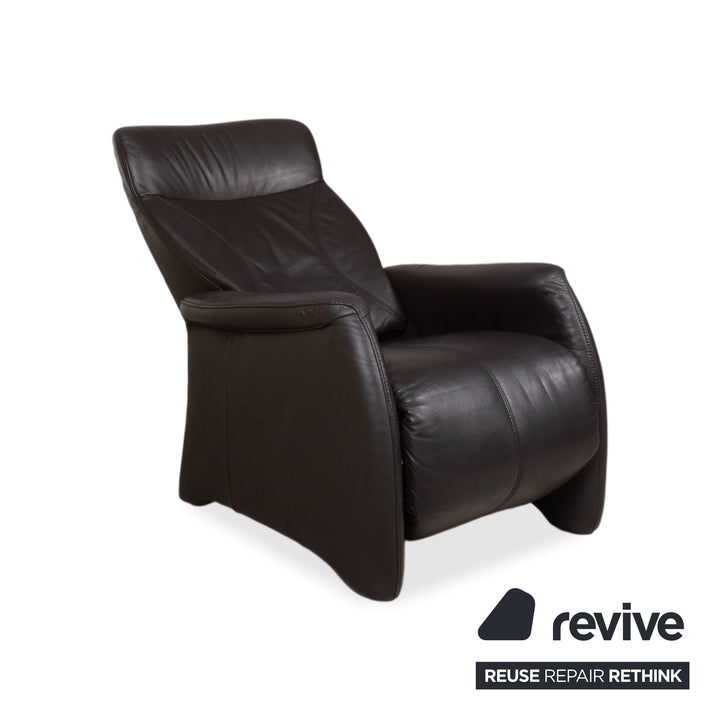 Himolla Garnitur 4571 Cumuly Leder Dreisitzer Sessel Anthrazit Grau Sofa Couch manuelle Funktion Relaxfunktion