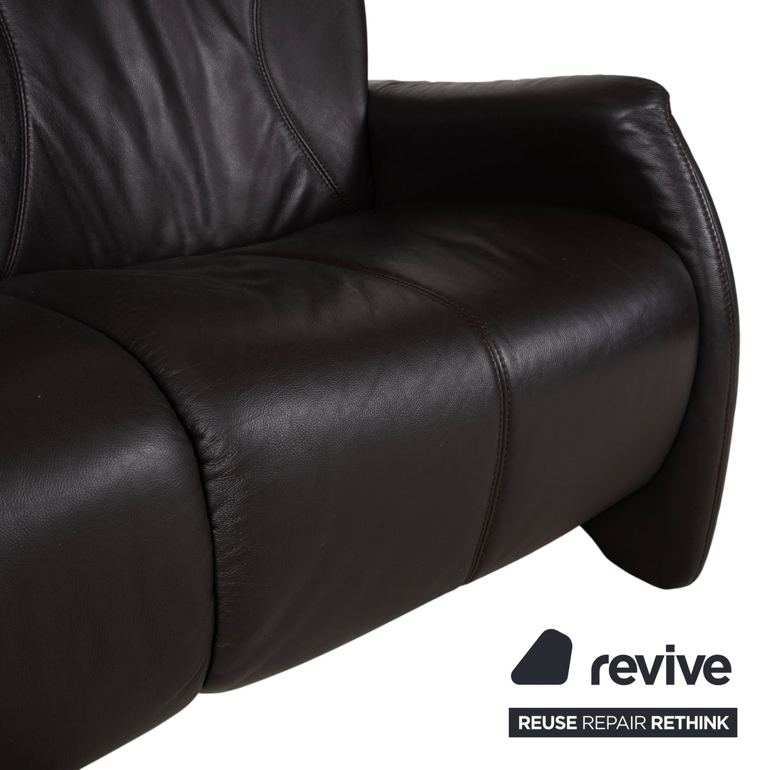 Himolla Garnitur 4571 Cumuly Leder Dreisitzer Sessel Anthrazit Grau Sofa Couch manuelle Funktion Relaxfunktion