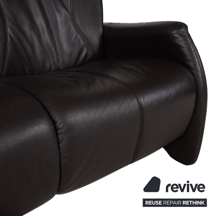 Himolla Garnitur 4571 Cumuly Leder Dreisitzer Sessel Anthrazit Grau Sofa Couch manuelle Funktion Relaxfunktion