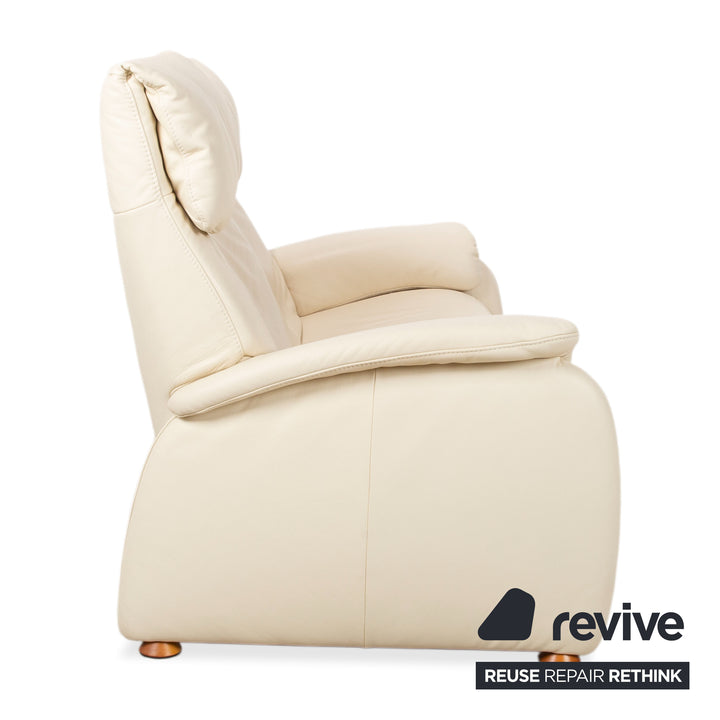 Himolla Halifax Leder Dreisitzer Creme Beige Sand manuelle Funktion Sofa Couch