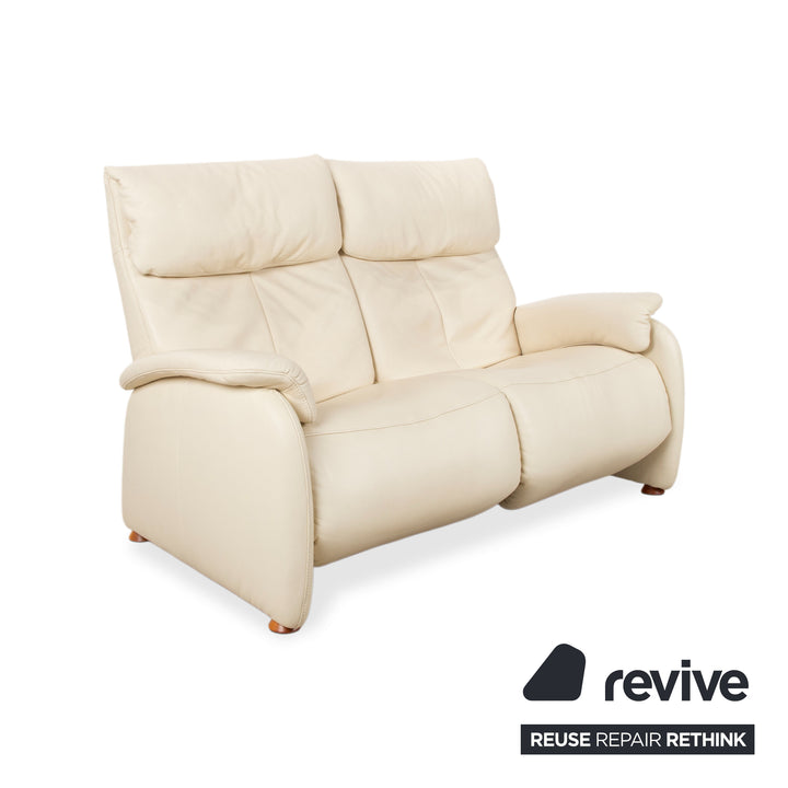 Himolla Halifax Leder Dreisitzer Creme Beige Sand manuelle Funktion Sofa Couch