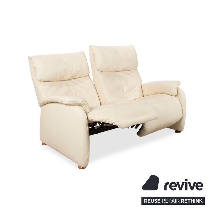 Himolla Halifax Leder Dreisitzer Creme Beige Sand manuelle Funktion Sofa Couch
