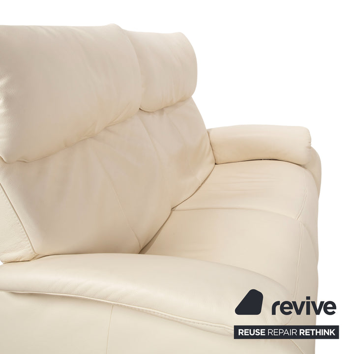 Himolla Halifax Leder Dreisitzer Creme Beige Sand manuelle Funktion Sofa Couch