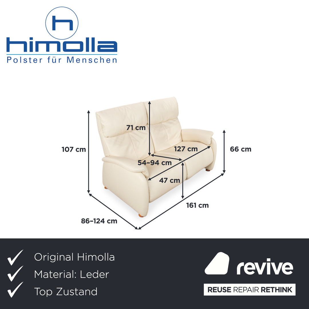 Himolla Halifax Leder Dreisitzer Creme Beige Sand manuelle Funktion Sofa Couch