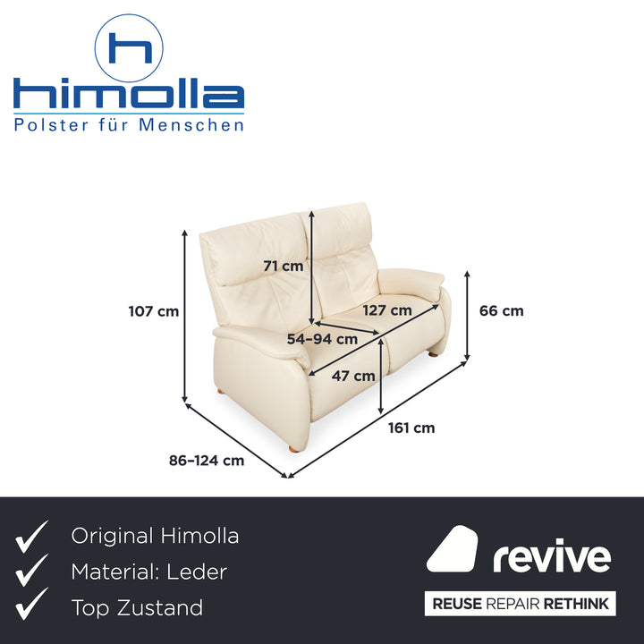 Himolla Halifax Leder Dreisitzer Creme Beige Sand manuelle Funktion Sofa Couch