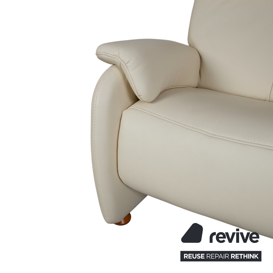 Himolla Halifax Leather Three-Seater Cream Manual Function Sofa Couch