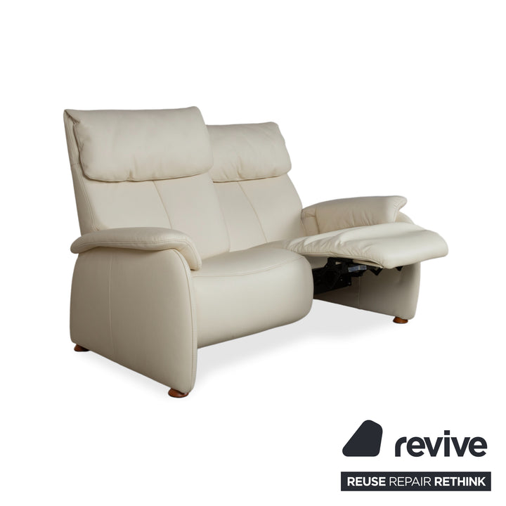 Himolla Halifax Leather Three-Seater Cream Manual Function Sofa Couch