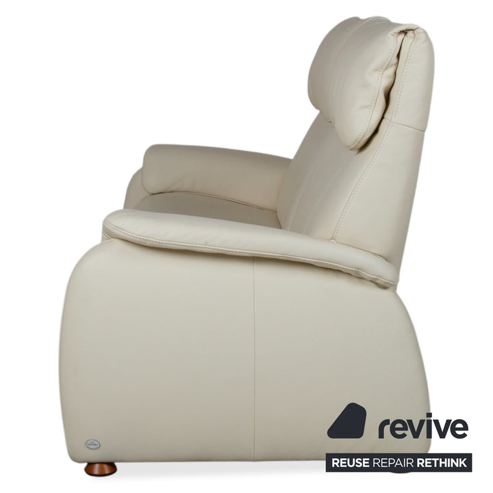 Himolla Halifax Leather Three-Seater Cream Manual Function Sofa Couch