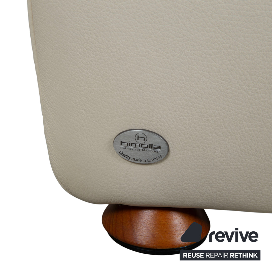 Himolla Halifax Leather Three-Seater Cream Manual Function Sofa Couch