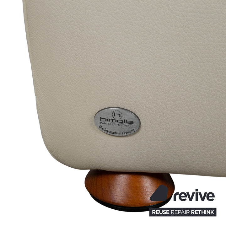 Himolla Halifax Leather Three-Seater Cream Manual Function Sofa Couch