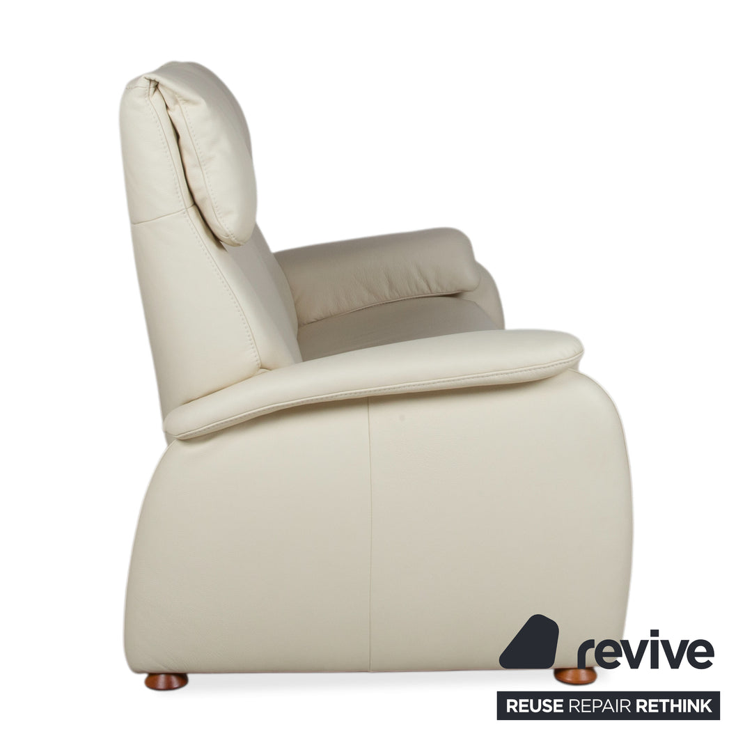 Himolla Halifax Leather Three-Seater Cream Manual Function Sofa Couch