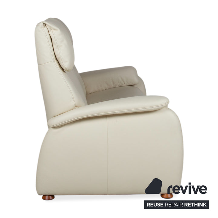 Himolla Halifax Leather Three-Seater Cream Manual Function Sofa Couch