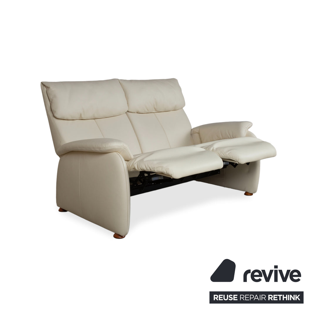 Himolla Halifax Leather Three-Seater Cream Manual Function Sofa Couch
