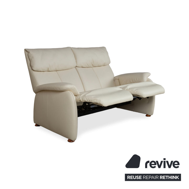 Himolla Halifax Leather Three-Seater Cream Manual Function Sofa Couch