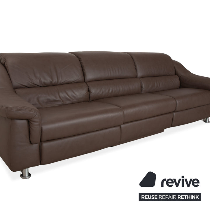 Himolla Leder Dreisitzer Braun Taupe elektrische Funktion Sofa Couch