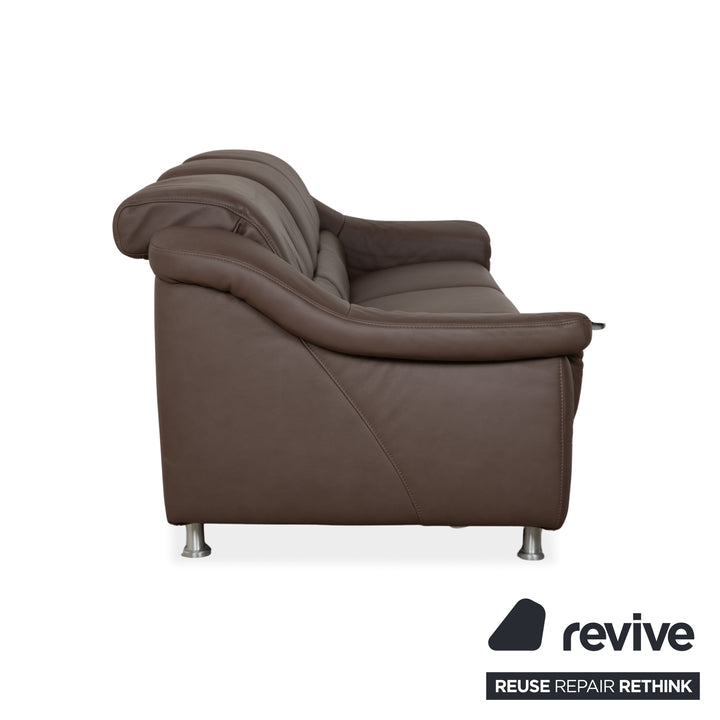 Himolla Leder Dreisitzer Braun Taupe elektrische Funktion Sofa Couch