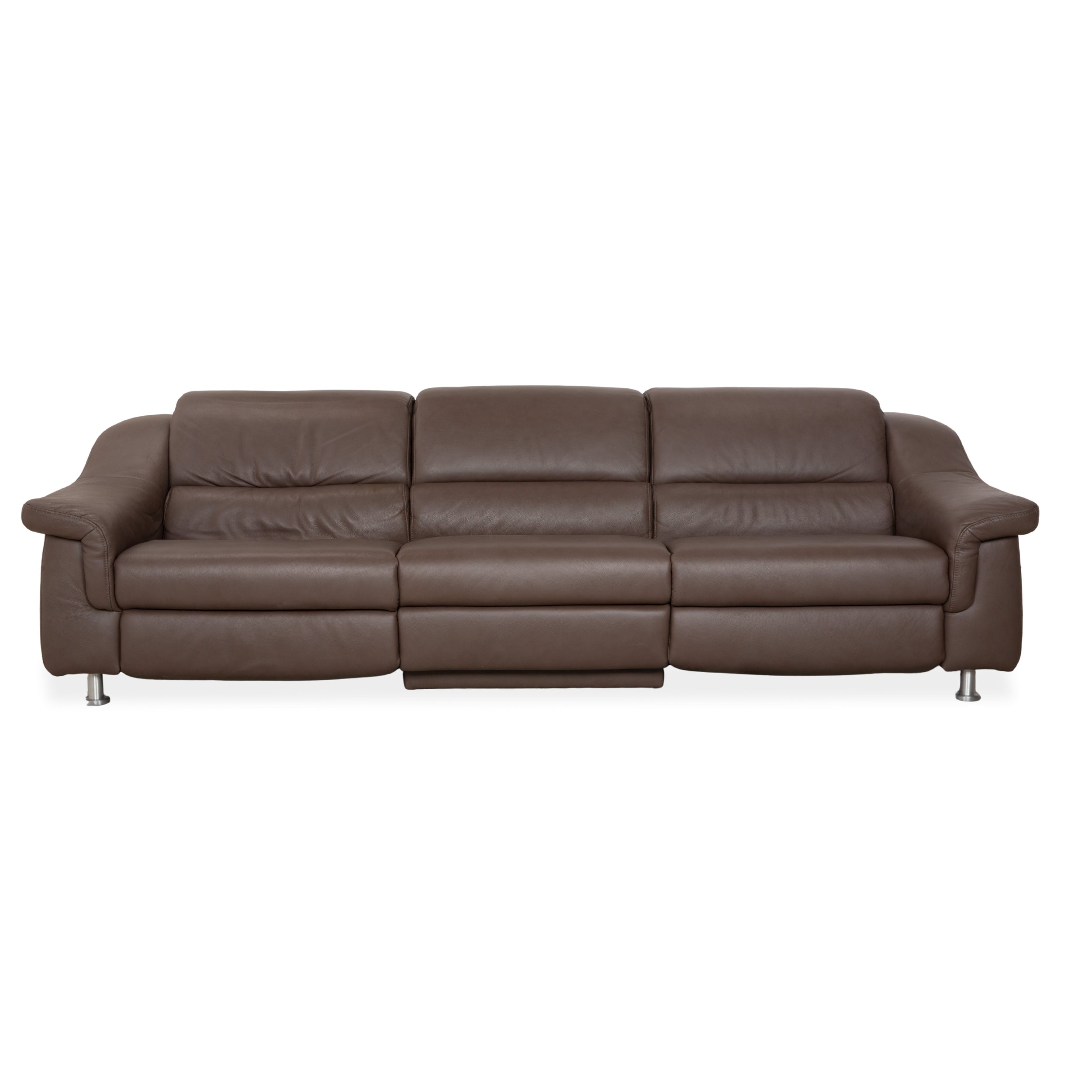 Himolla Leder Dreisitzer Braun Taupe elektrische Funktion Sofa Couch