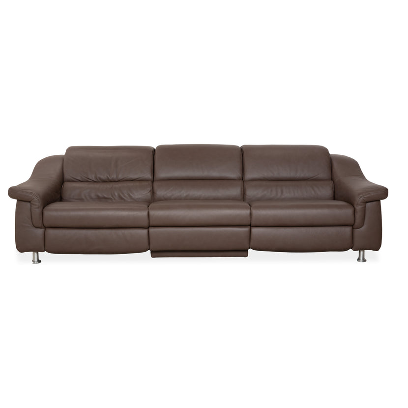 Himolla Leder Dreisitzer Braun Taupe elektrische Funktion Sofa Couch