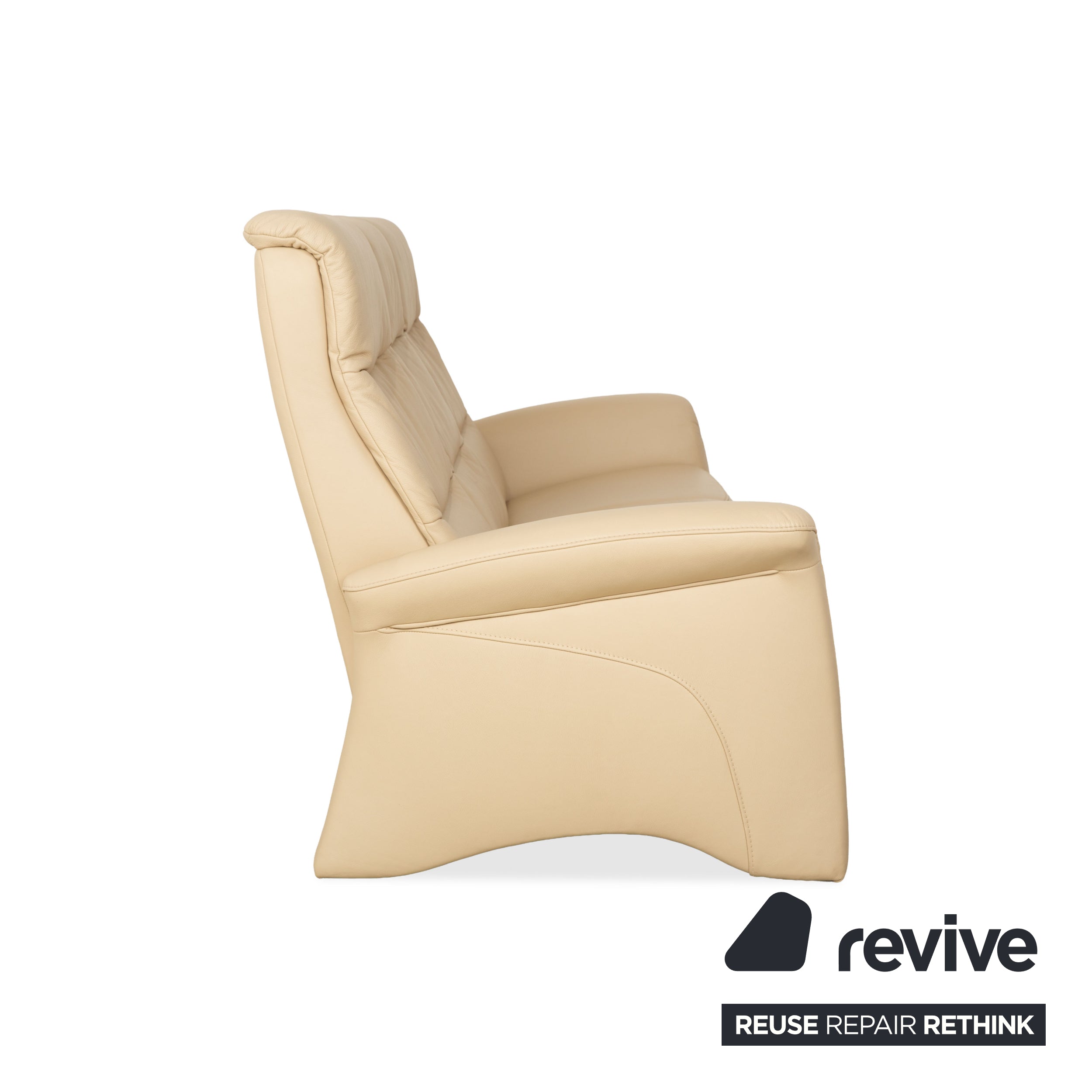 Canapé trois places en cuir Himolla beige crème