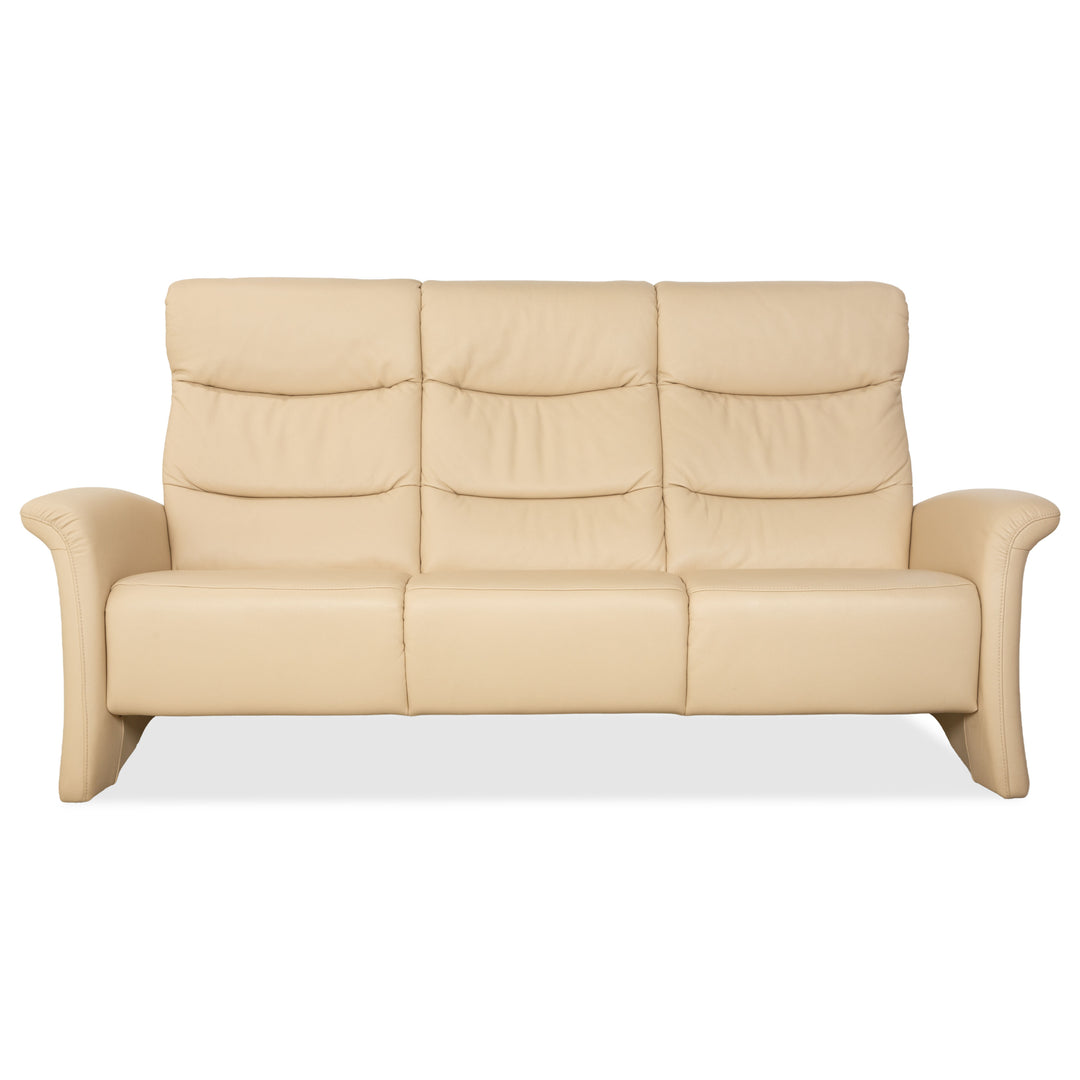 Himolla Leder Dreisitzer Creme Beige Sofa Couch