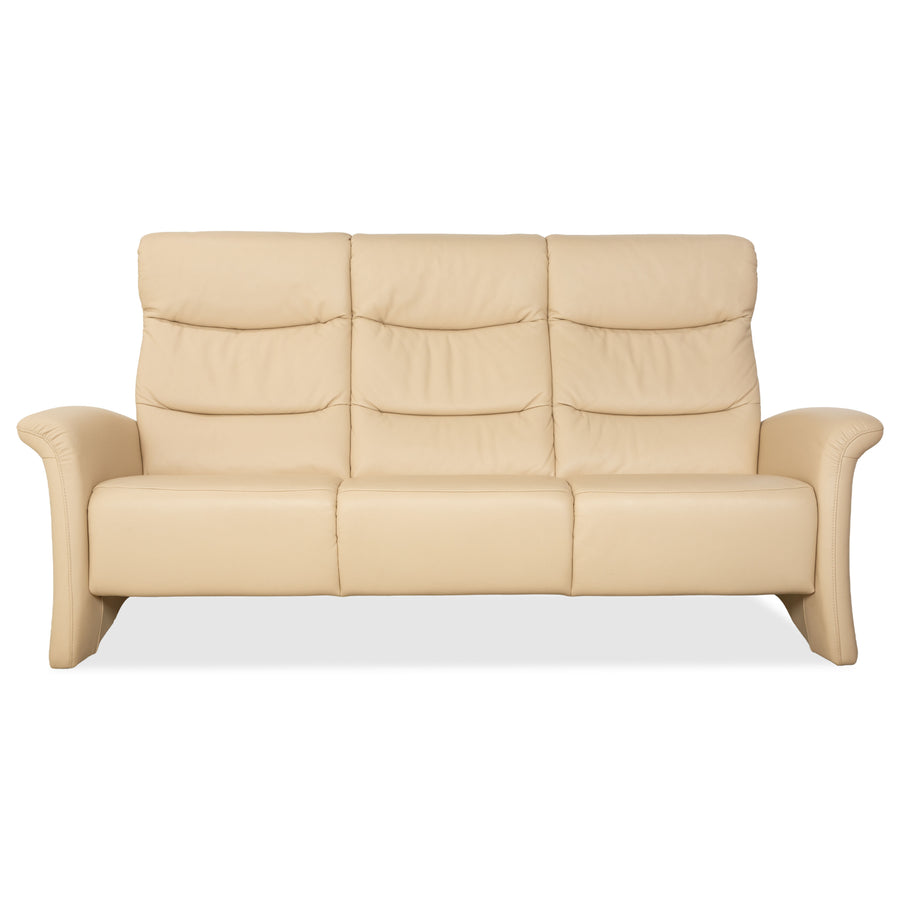 Himolla Leder Dreisitzer Creme Beige Sofa Couch