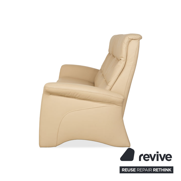 Himolla Leder Dreisitzer Creme Beige Sofa Couch