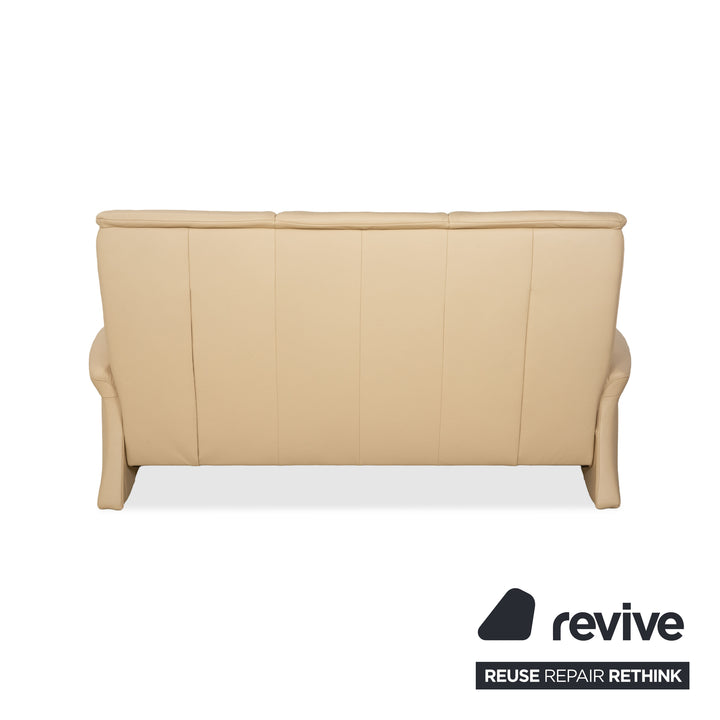 Himolla Leder Dreisitzer Creme Beige Sofa Couch