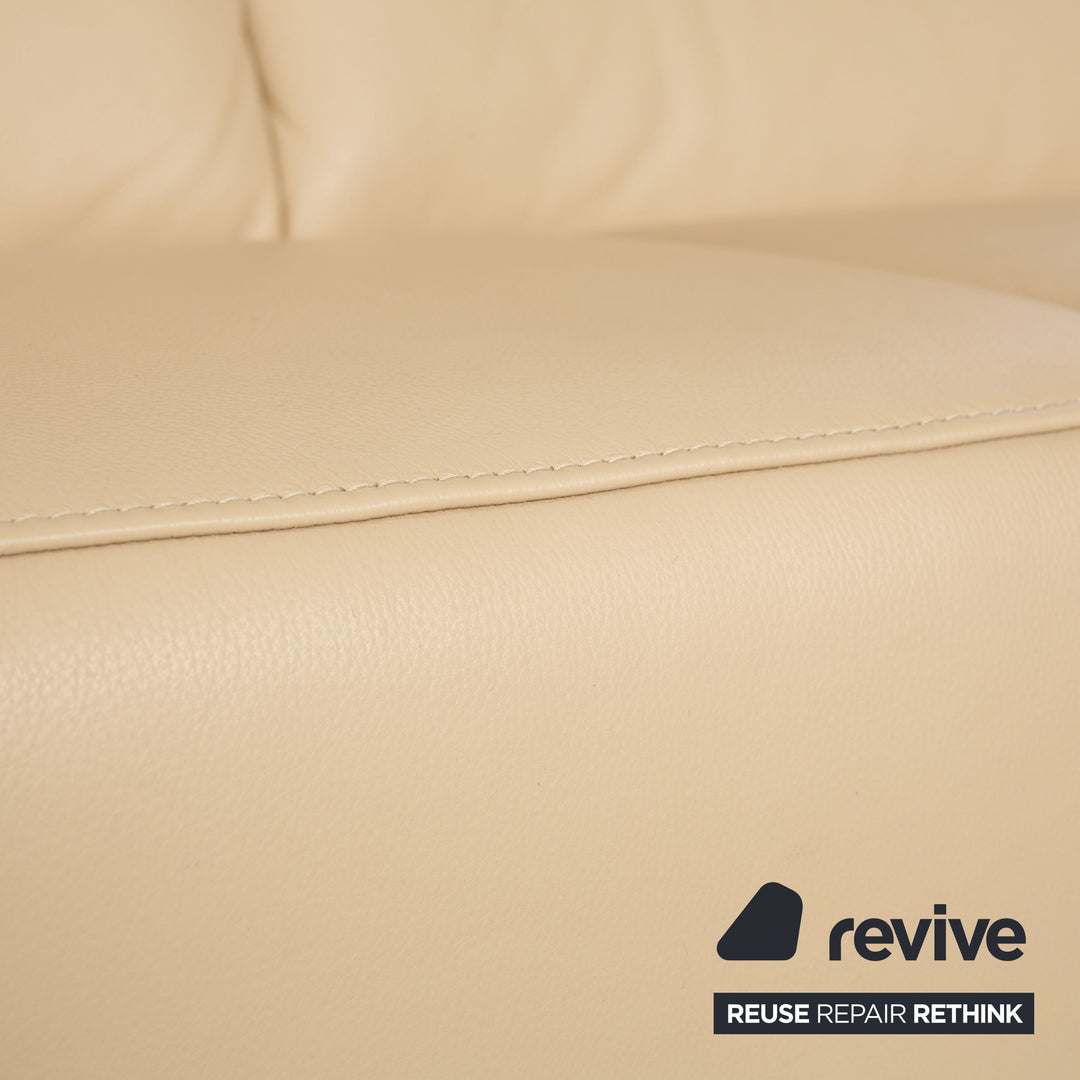 Himolla Leder Dreisitzer Creme Beige Sofa Couch