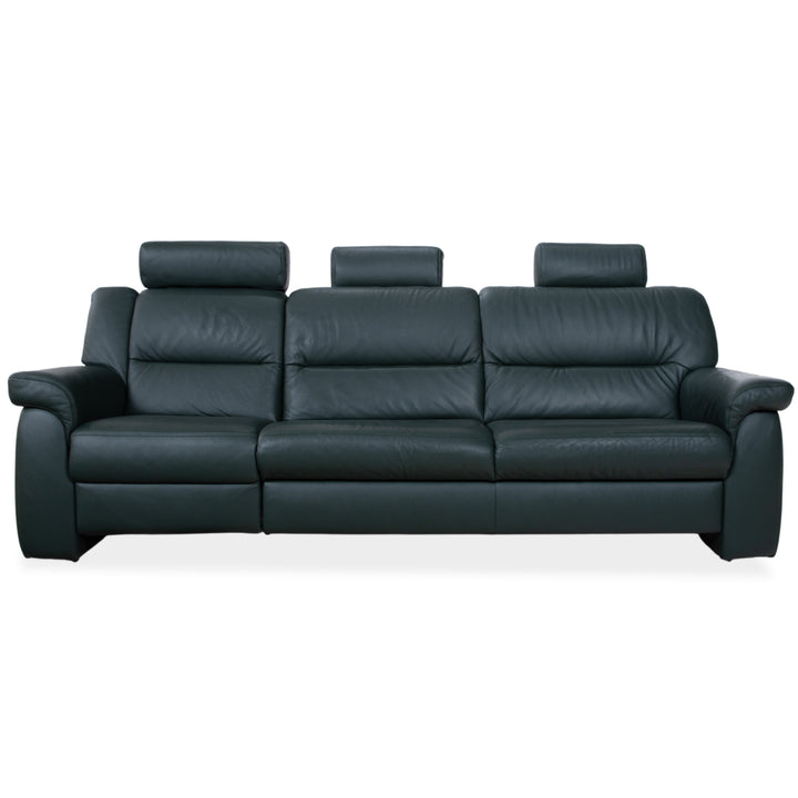 Himolla Leder Dreisitzer Grün Sofa Couch