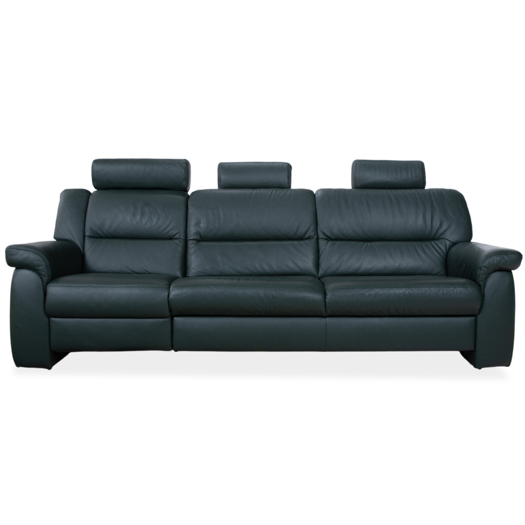 Himolla Leder Dreisitzer Grün Sofa Couch