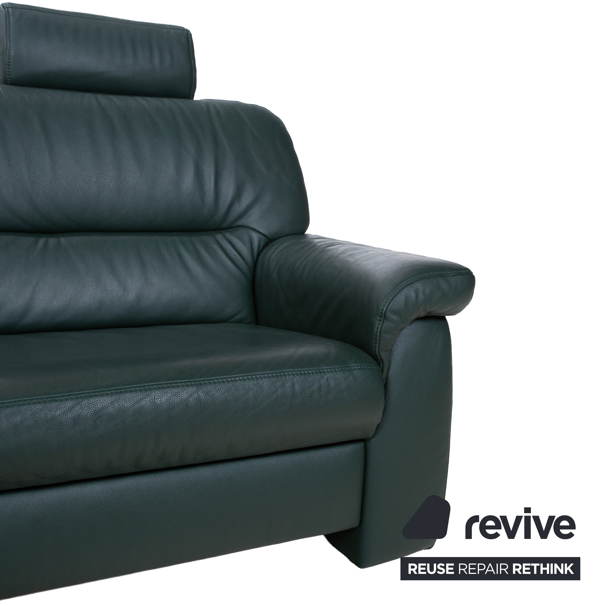 Himolla lædersofa trepersoners grøn sofa