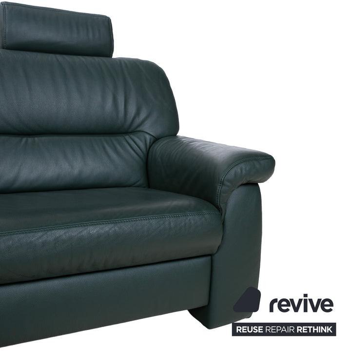 Himolla Leder Dreisitzer Grün Sofa Couch