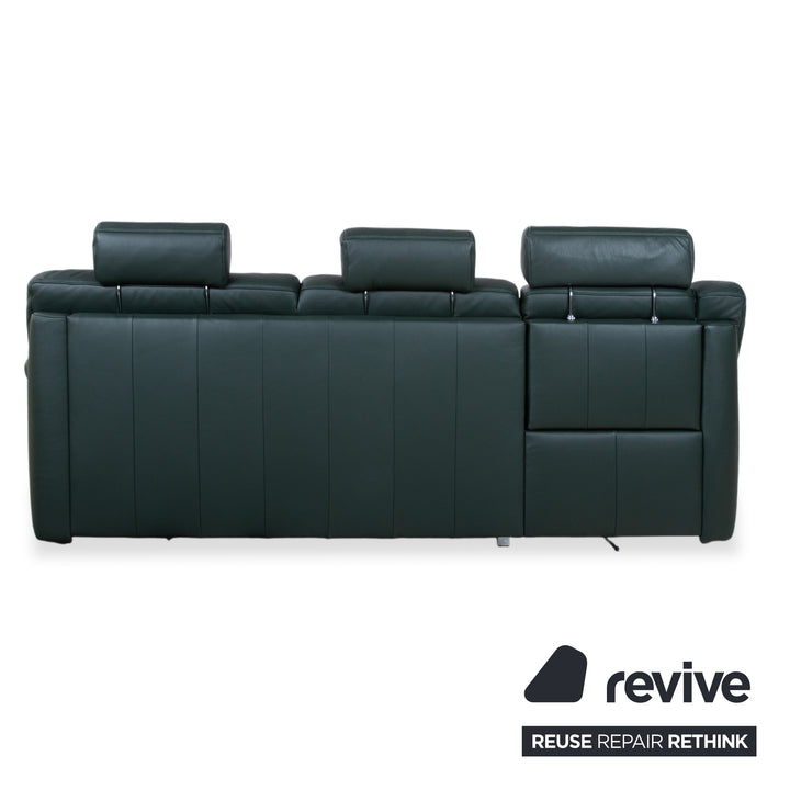 Himolla Leder Dreisitzer Grün Sofa Couch