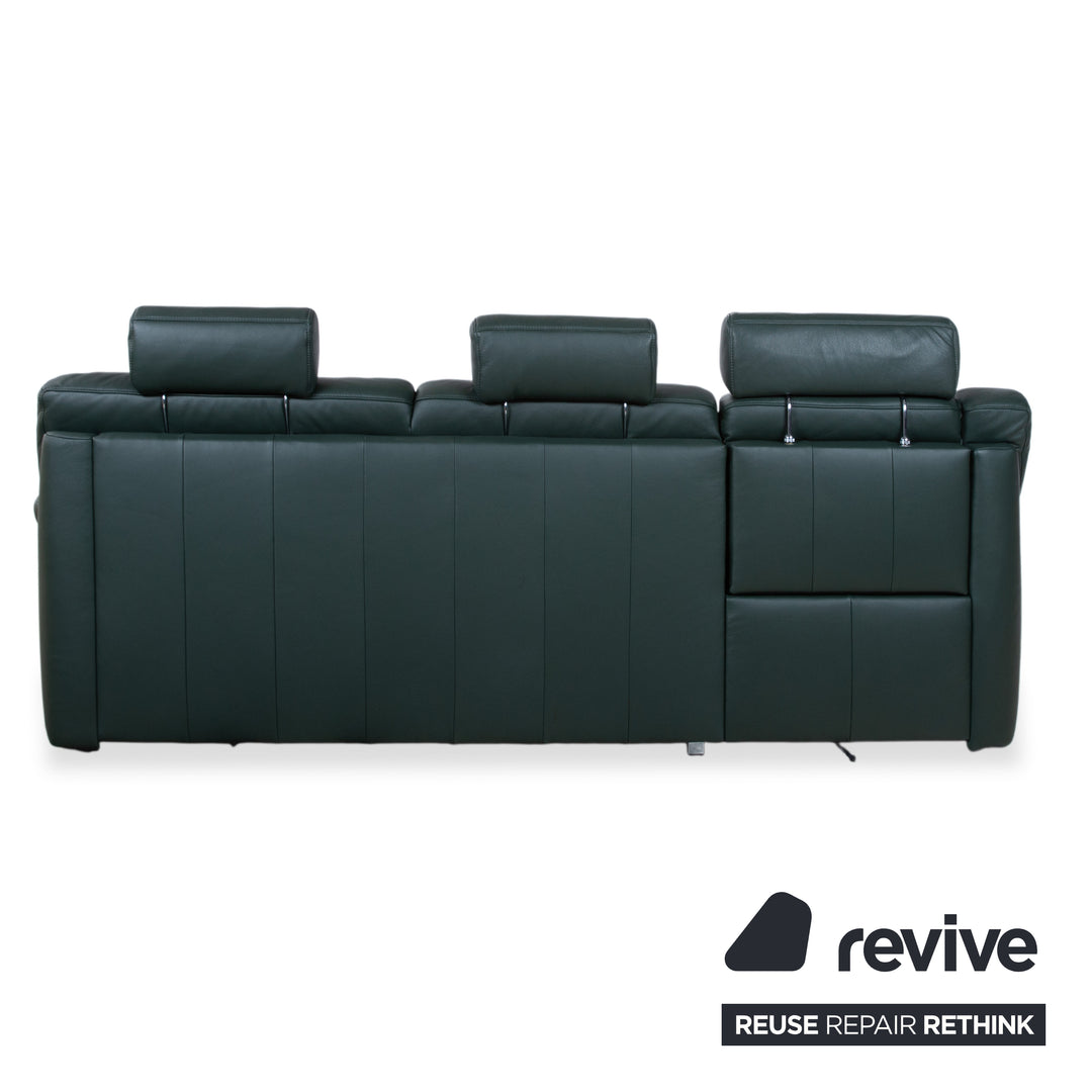 Himolla Leder Dreisitzer Grün Sofa Couch